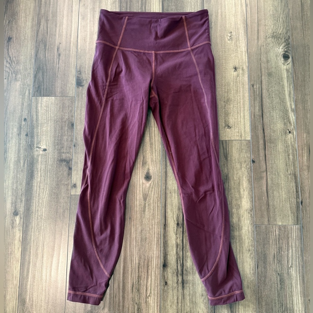 Athleta maroon leggings small